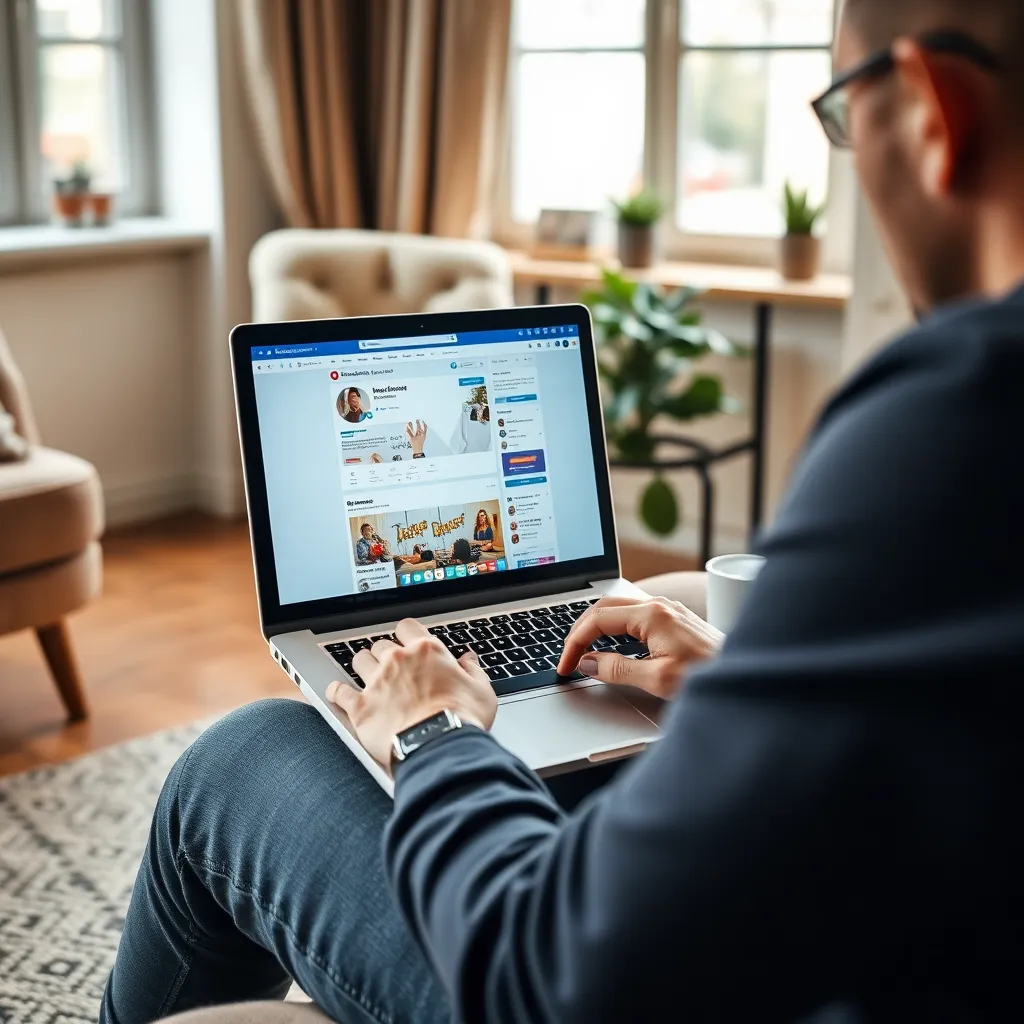 Специалист анализирует результаты рекламной кампании в Одноклассниках на экране компьютера